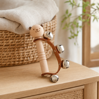Bear Bell Rattle in a bright Montessori playroom