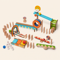 Montessori Domino Run STEM Set 57 Pieces product photo on a cream background