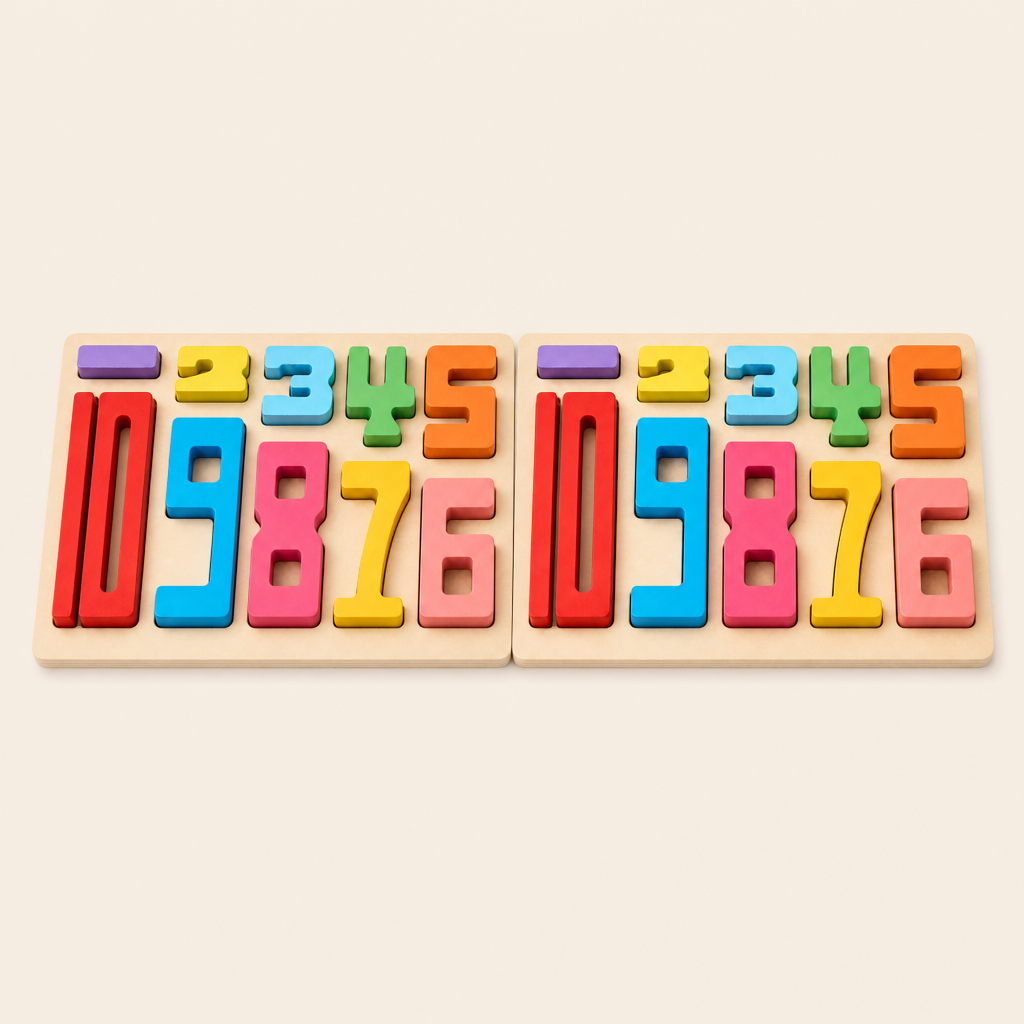 Montessori Wooden Number Puzzle 0-9 – 20 pcs product photo