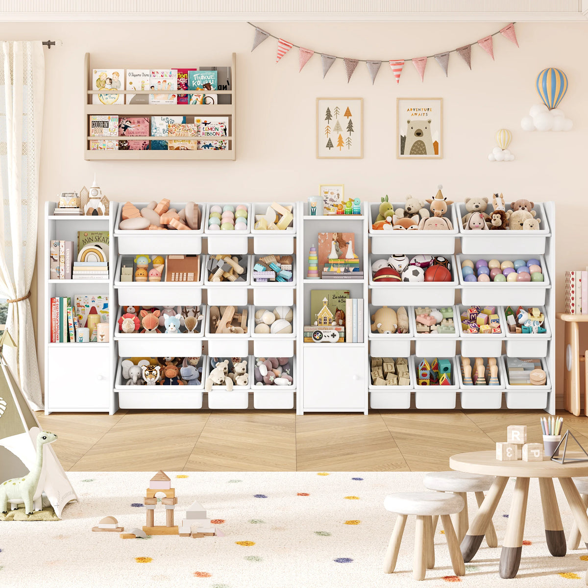 Kids Toy Storage 8 Boxes 4 Shelves Montessori & Toys