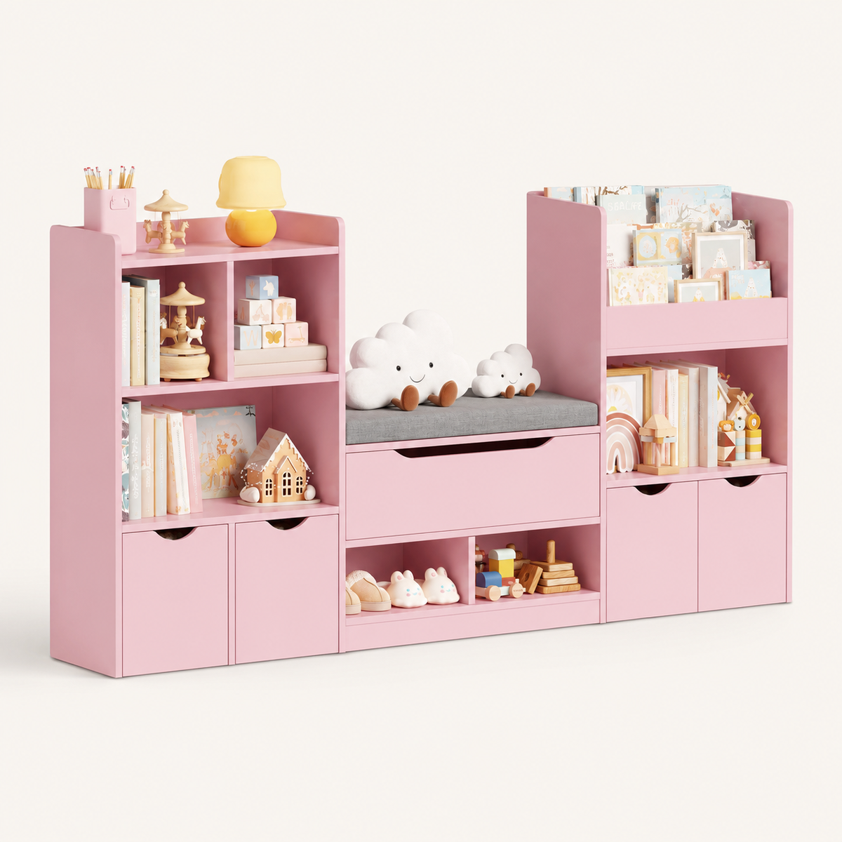 Kids Toy Storage Bookcase Bench 3 Drawers Montessori & Toys