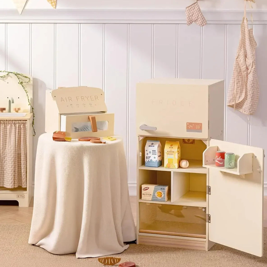 Kids Wooden Toy Fridge Play Kitchen Set Montessori & Toys