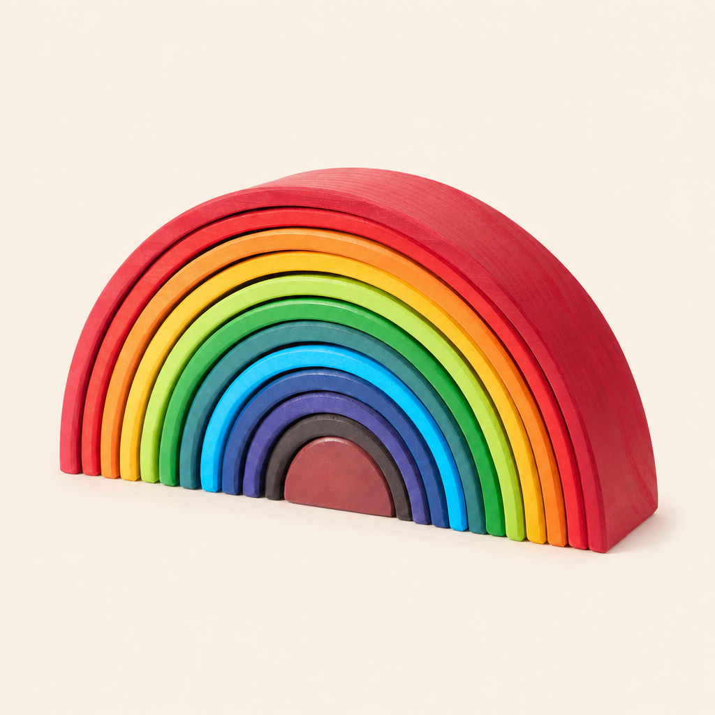 Montessori Large Rainbow Stacker 12 Arches product photo on a cream background