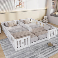 Montessori Double Floor Bed with Star Rails L'atelier Montessori
