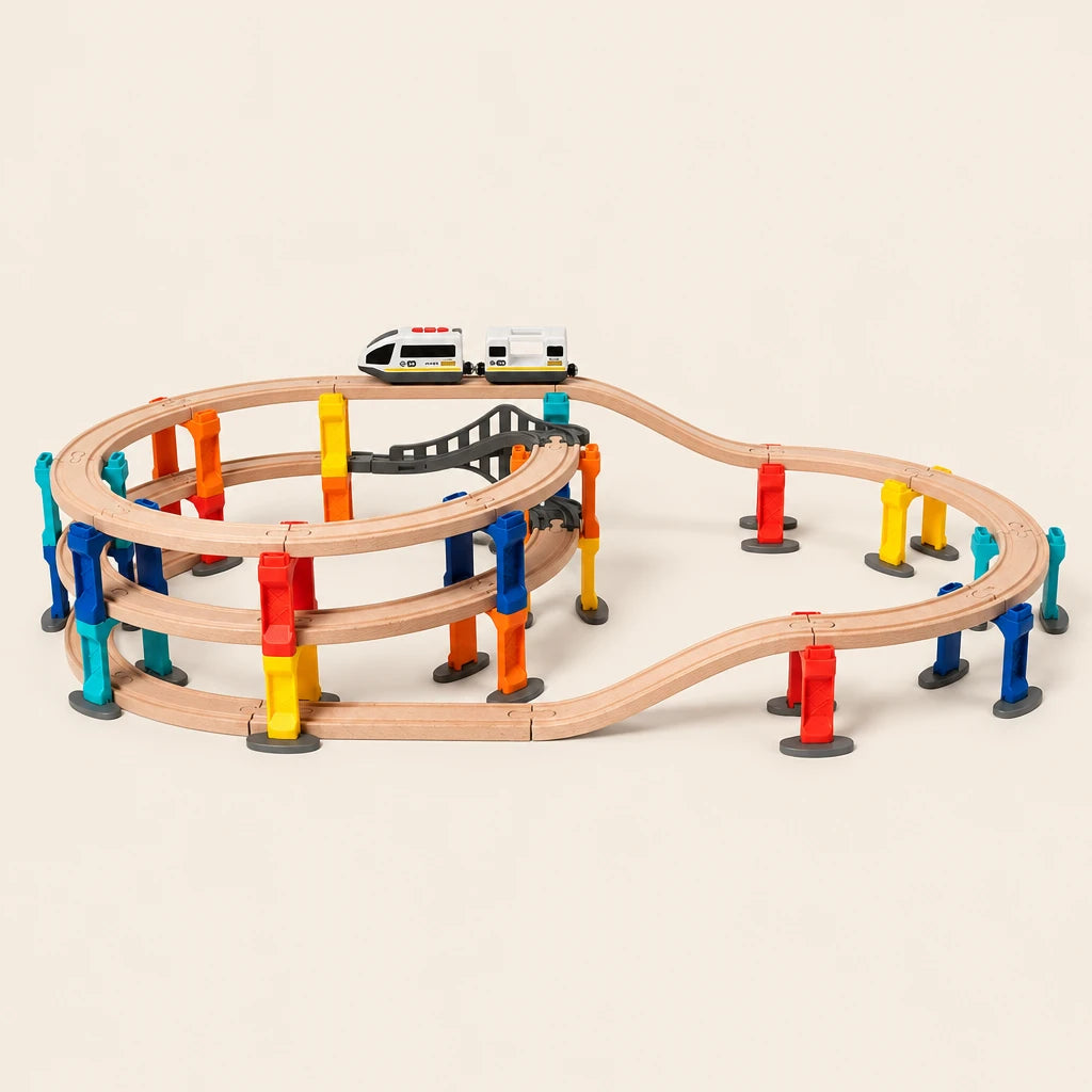 Montessori Magnetic Crane Train Set 60 Pieces