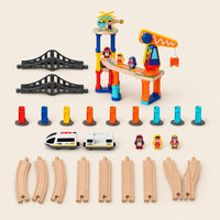 Montessori Magnetic Crane Train Set 60 Pieces