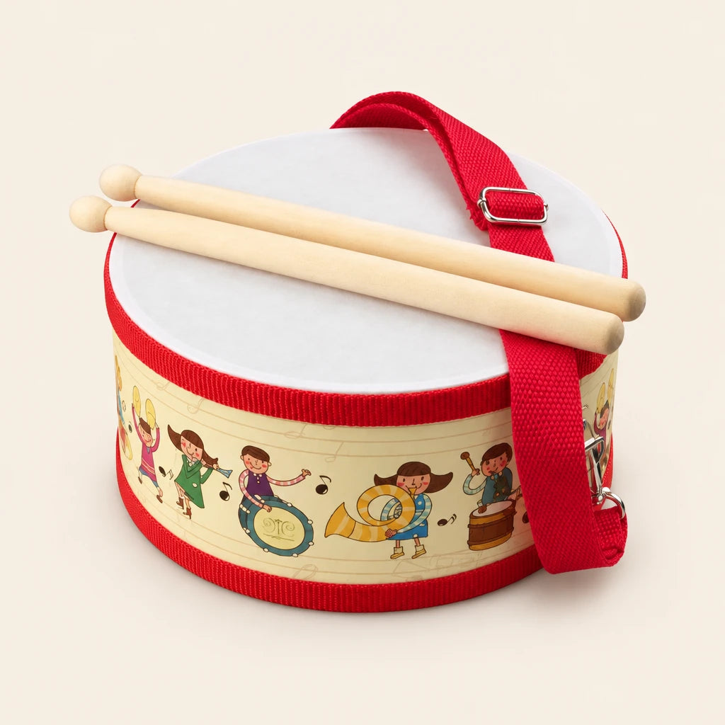 Montessori Wooden Drum with Strap