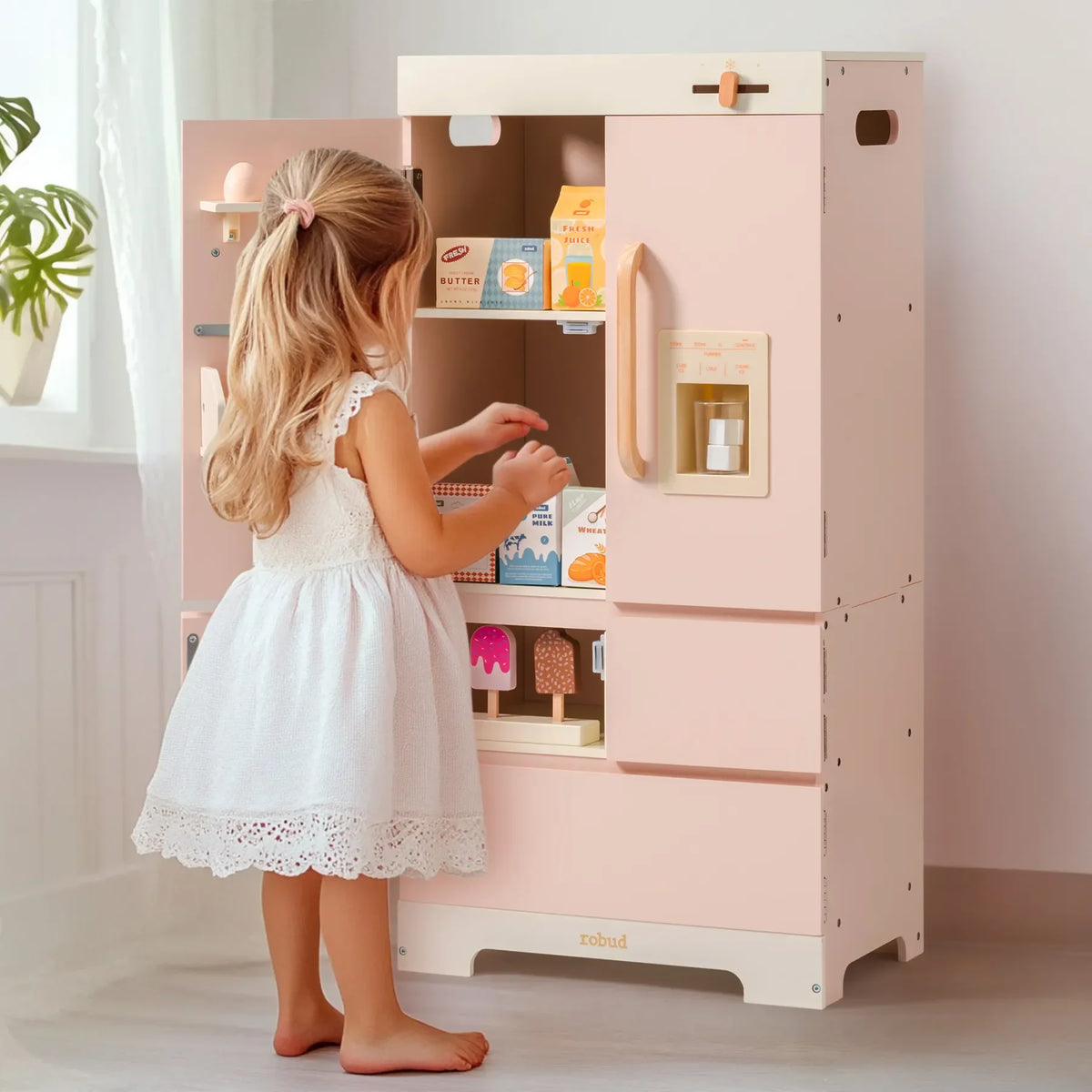 Montessori Wooden Play Kitchen Fridge Toy Montessori & Toys