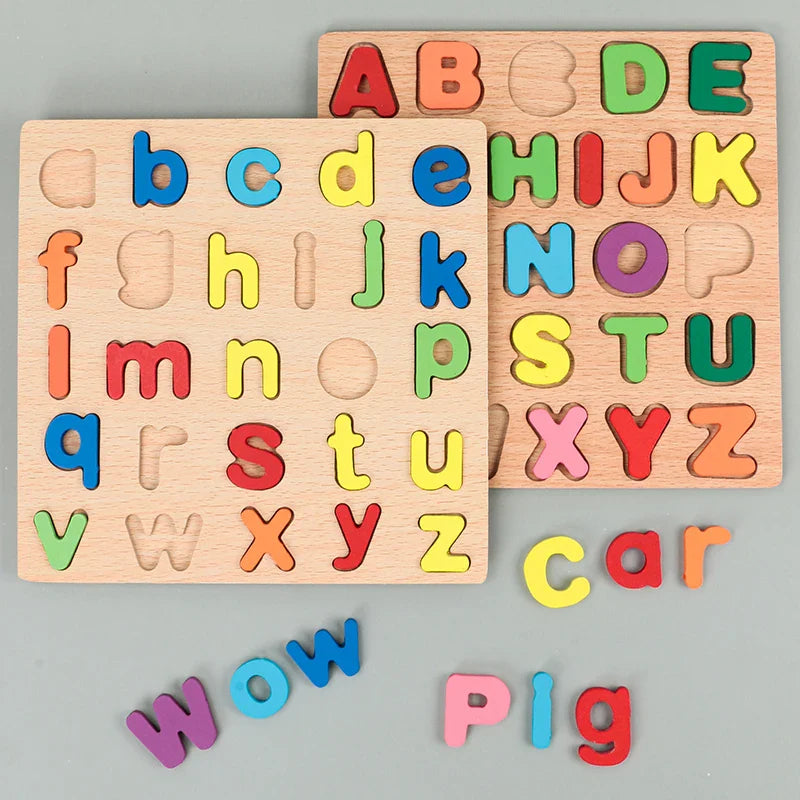 Montessori Wooden Puzzle - Letters, Numbers and Shapes L'atelier Montessori