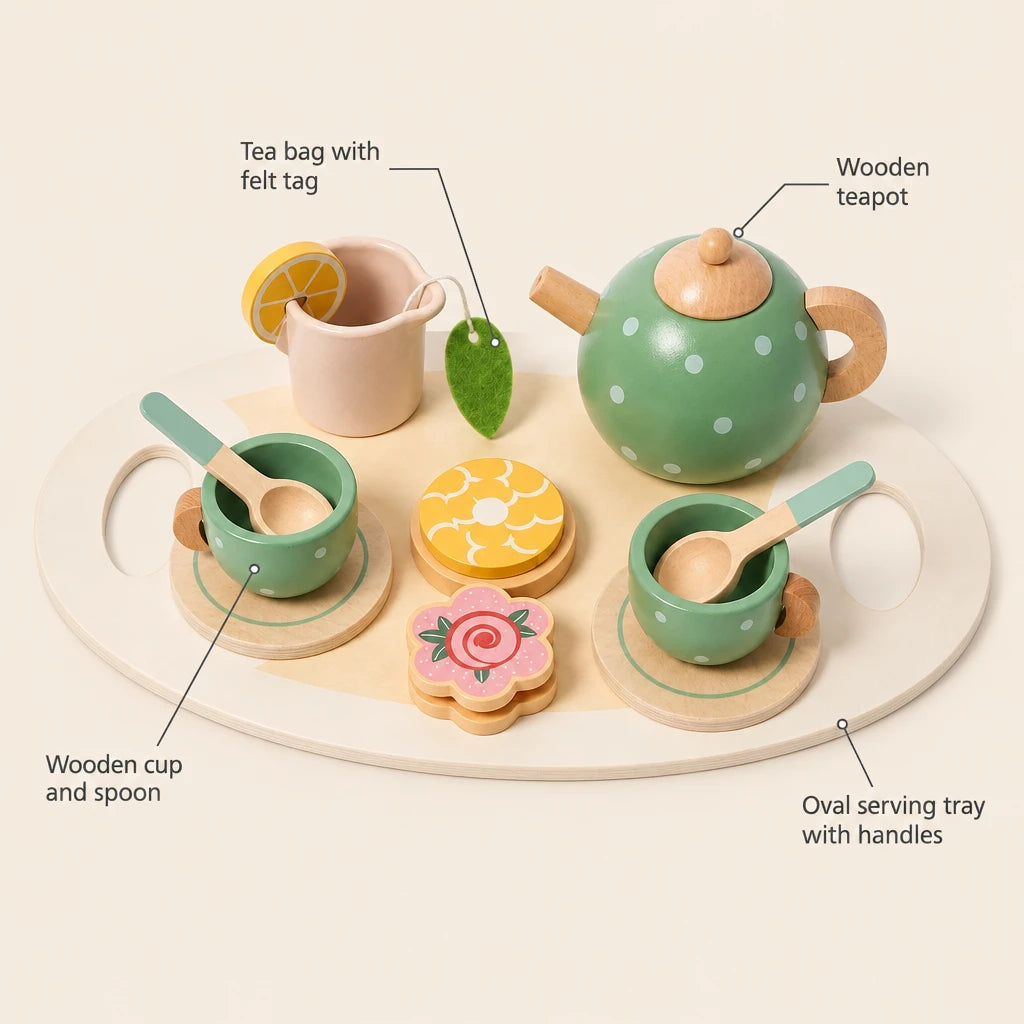 Montessori Wooden Tea Set 15 Pieces