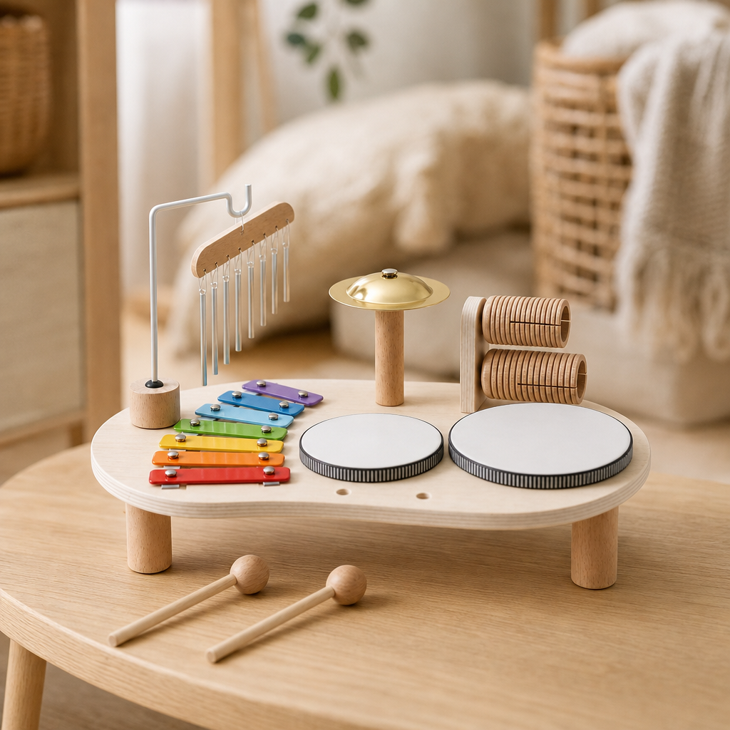 Music Station 6 Instruments in a bright Montessori playroom
