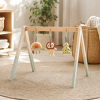 Natural Wooden Baby Gym in a bright Montessori playroom