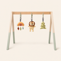 Montessori Natural Wooden Baby Gym product photo on a cream background
