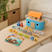 Noah's Ark with Animals & Book in a bright Montessori playroom
