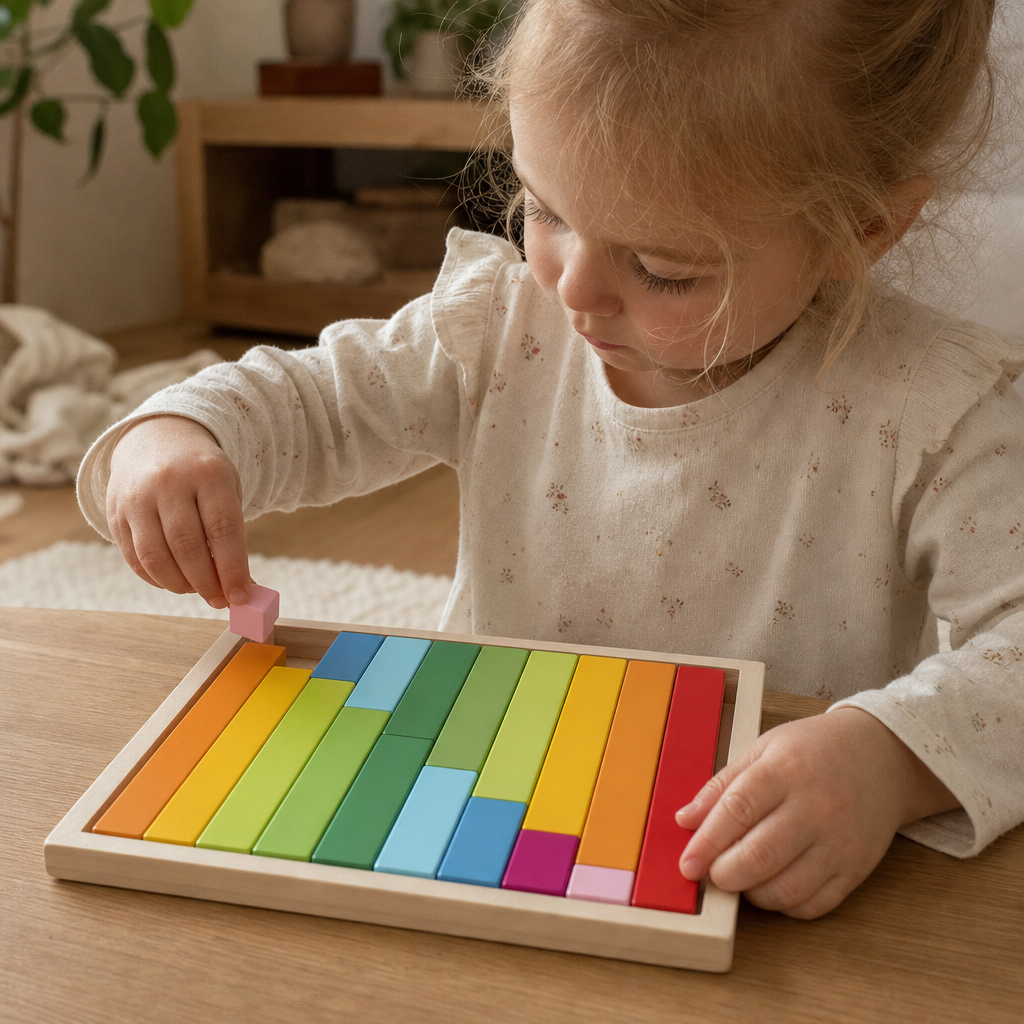 Child playing with the Number Counting Sticks 1-10