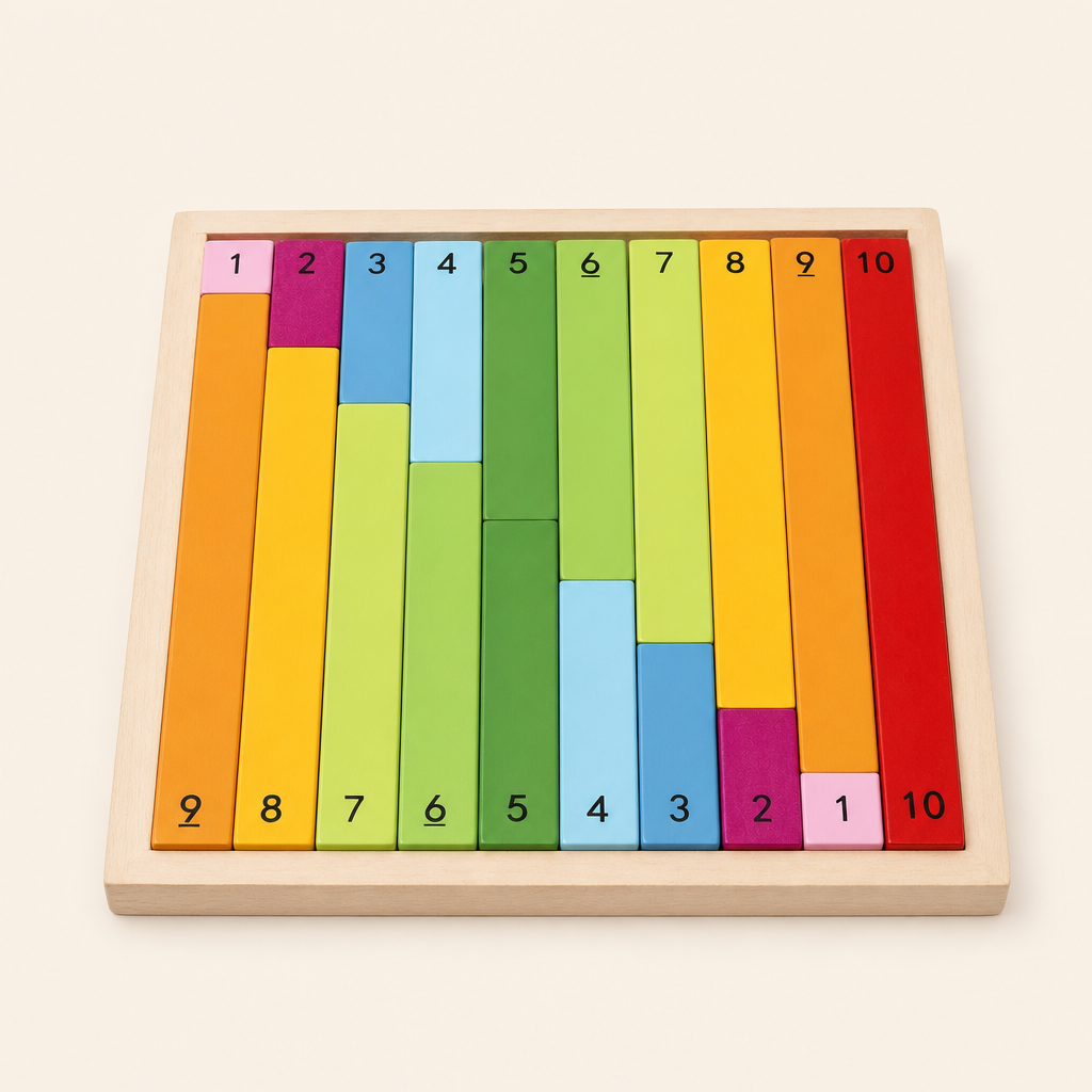 Montessori Number Counting Sticks 1-10 product photo on a cream background