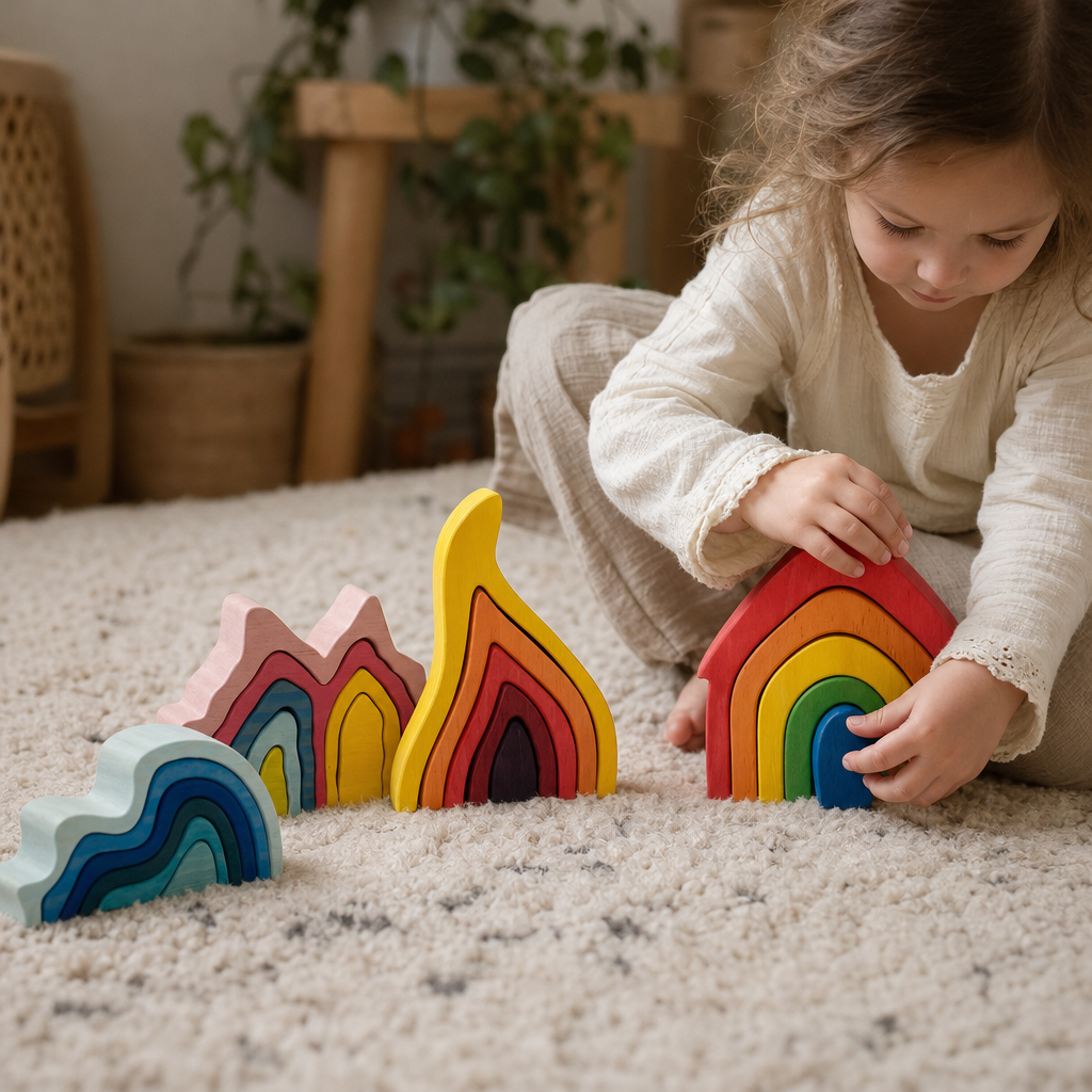 Child playing with the Special Edition Stacking Puzzle