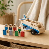 Wooden Airplane with Passengers in a bright Montessori playroom