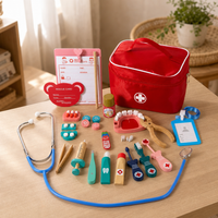 Wooden Doctor Play Kit in a bright Montessori playroom