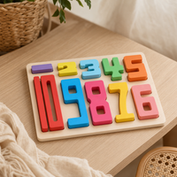 Wooden Number Puzzle 0-9 in a bright Montessori playroom
